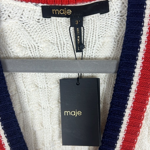 Maje Medhi Cable Knit Cardigan Sweater - Picture 6 of 10
